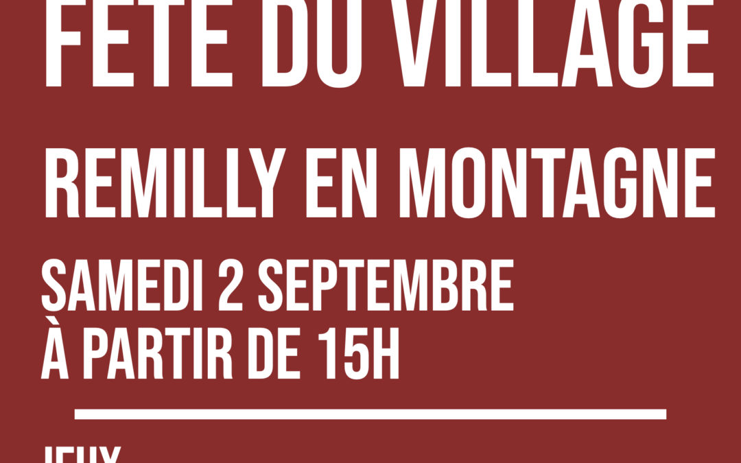 Fête du village le samedi 2 septembre